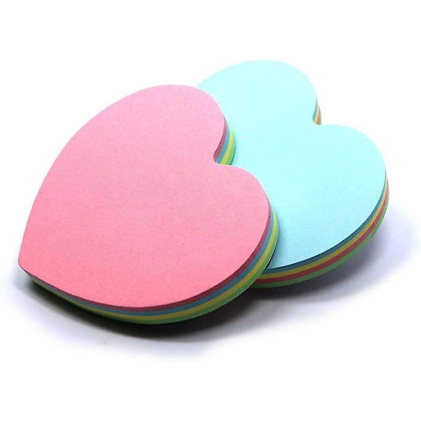 Sjove Hjerteformede Sticky Notes - 100 Ark Blokke Sticky Notes