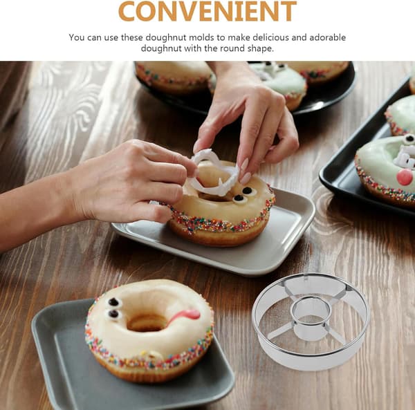 Rund smultringform i rustfritt stål for baking, DIY kreativt formet smultringkutter