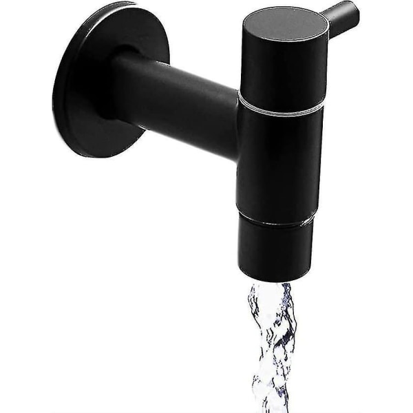 Vandhane i rustfrit stål pool vandhane, koldt vand retro vask sort vægmonteret vandhane 7e5c | Fyndiq
