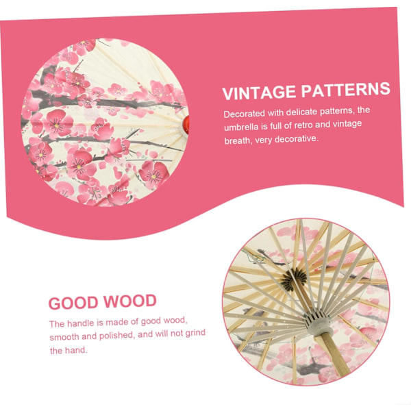 Japanskt Dekorationsparaply Retro Paraply Tryckdesign Pappersparaply Klassiskt Pappersparaply Papper Trä
