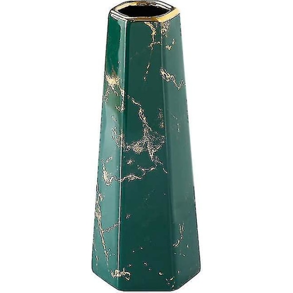 8-tommers grønn gullfinish marmor keramiske vaser til hjemmeinnredning Vaser og borddeler vaser