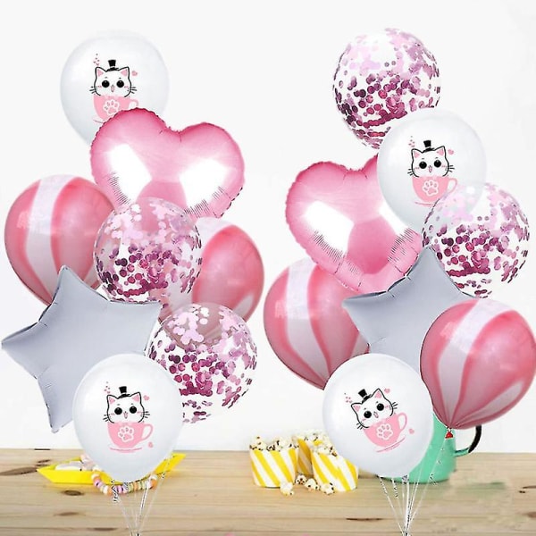 Kattemønster ballong dekorativ aluminiumsfolie lateks ballong festrekvisita