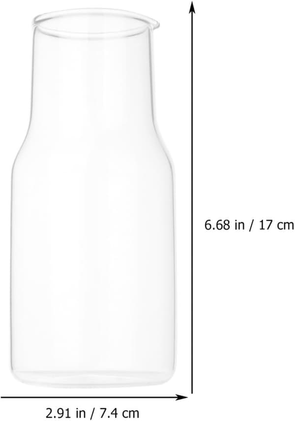 Vattenkanna Mjölkkaraff Multifunktionell Glasflaska med Kopp som Lock 550ml