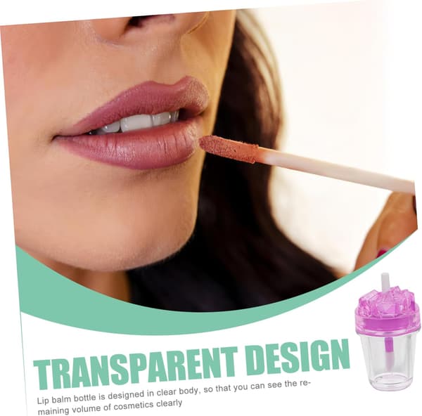7 stk. påfyllbare lipgloss-tuber med applikatorstav, leppepomadebeholdere egnet