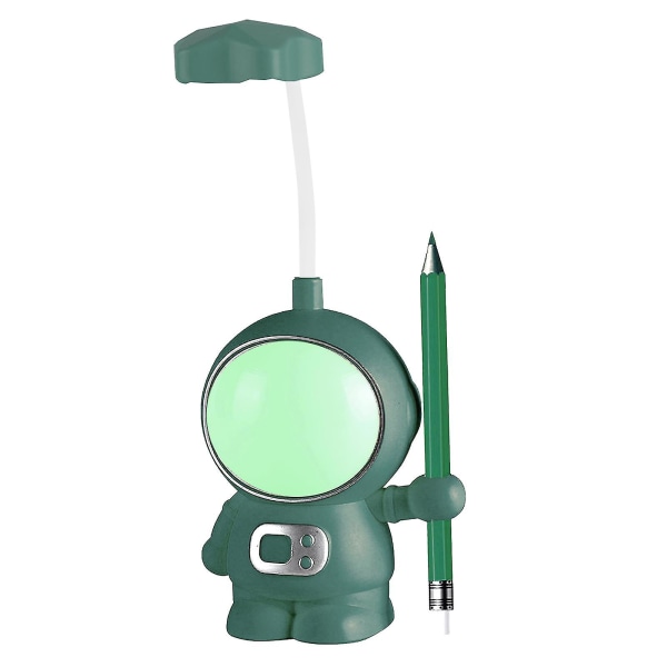 Sød LED Skrivebordslampe Til Hjemmekontor, Astronaut Bordlampe Med Blyantsholder