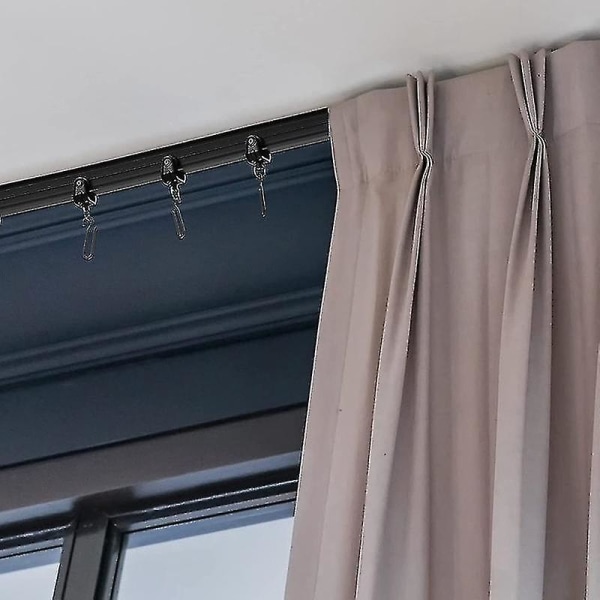 1 meter/5 meter svart böjbar takskena för gardiner, flexibel takskena för gardiner - yuhao 1 M
