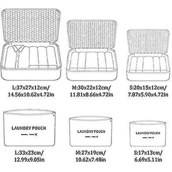 Reisearrangør Pakkeposer 6 Stk Reisepakkekubersett