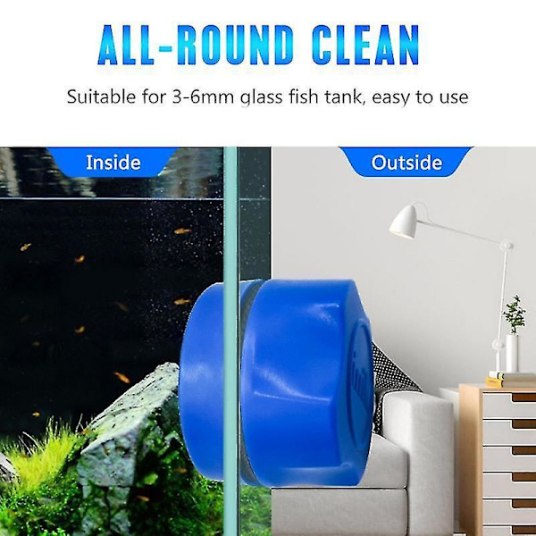 1 stk Akvarium Fisketank Magnetisk Rengøringsbørste Glas Alger