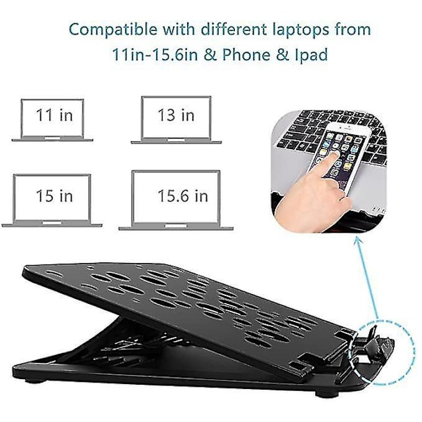 Laptop Stativ med 6 Justerbare Vinkler Foldbar Ergonomisk Holder