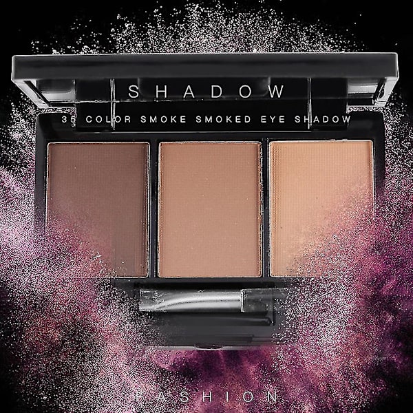 3 Farvede Mineral Øjenbryn Kagepulver Palette Vandfast