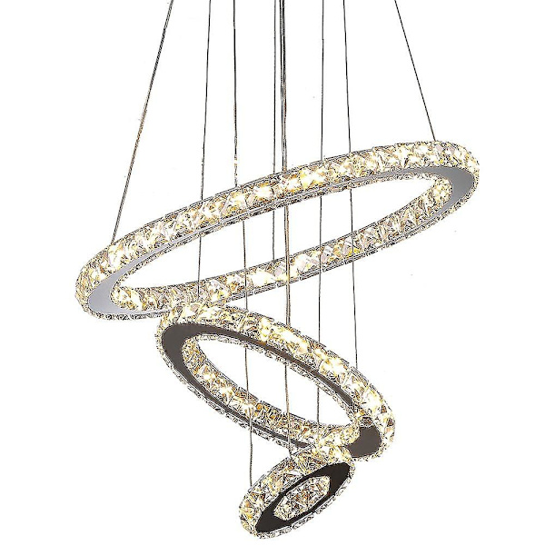 3-Rings LED Krystal Lysekrone Hængende Runde Loftlamper