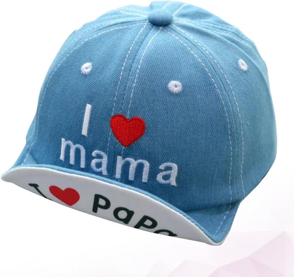 Brodert baseballcaps lyseblå myk brem sommer solhatt for gutter utendørs solbeskyttelse