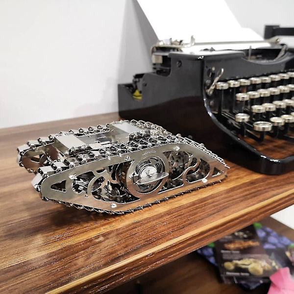 DIY 3D Metallpussel Växlad Mekanisk Modell Monterad Metallhantverk Leksak | Modellbyggningssatser (Silver)