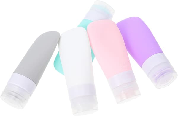 5 st reseflaskor silikon lotion dispenser smink provflaskor för toalettartiklar bärbara tomma silikon för bärväska