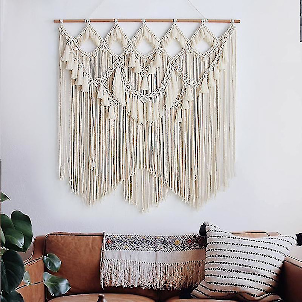 90x100cm Suuri Bohemian-tyylinen seinävaate Kudottu Makrame