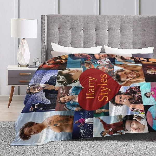 Fleece tæppe Ultra-blødt anti-pilling flannel til sofaseng Varmt tæppe til voksne/børn-harry Styles -u211 80x60in 200x150cm