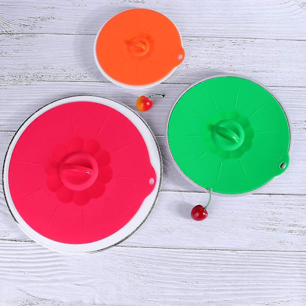 3-pack Silikonlock, Matöverdrag för Grytor, Pannor, Koppar och Mikrovågsugn