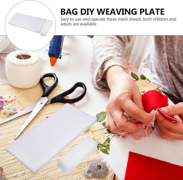 10 stk. taskefremstillingsplader, vævetasker, DIY-plastikgitterplader