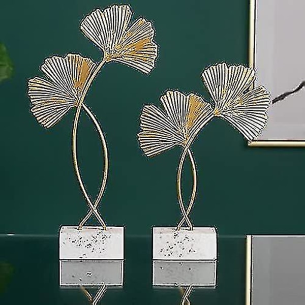 1 Gingko Bladd Ornament til Skrivebord, Europeisk Jernkunst, 21 cm Høy