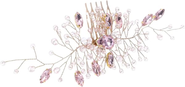 Hårkam Hodeplagg for Bryllup Rhinestone Sideklemme Krystall Brudepike Hår Glitrende Brudehodeplagg for Kvinner