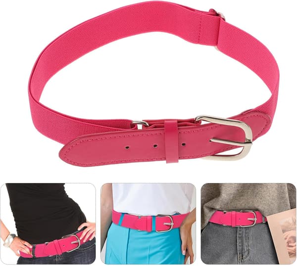 2 stk justerbart ungdomsbaseballbelte elastisk softball midjebånd rosa strekkbart belte 60-80 cm
