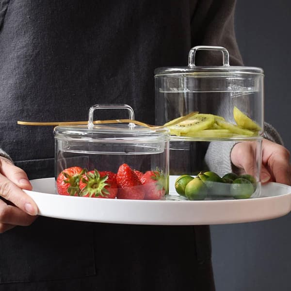 Stabelbar Frugtskål Salatglas Multi-Layer Pladsbesparende Opbevaringsbeholder
