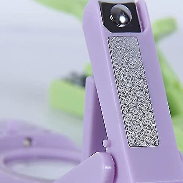 LED-belyst förstoringsglas nagelklippare, bärbar hopfällbar stänksäker praktisk multifunktionell för hemmet