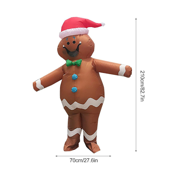 8 fot Uppblåsbar Pepparkaksgubbe för Utomhusdekoration till Jul