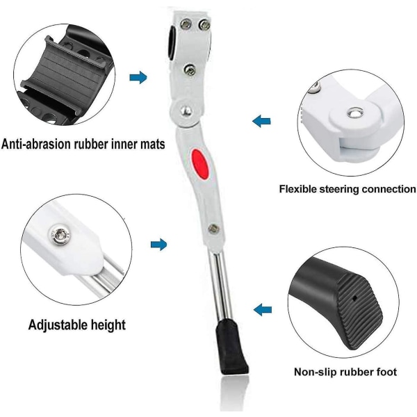 Sykkel Justerbar Alu Side Støtte Bipod (hvit)