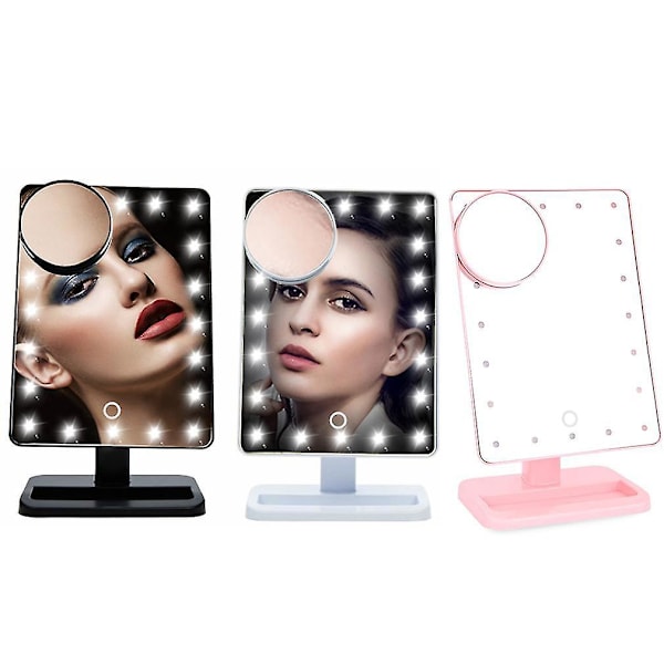 Forstørrelsesspejl med LED-berøringsskærm til makeup - 20 LED'er