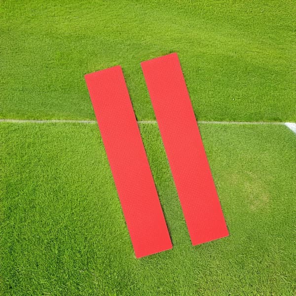 12 st röda platta rektangulära banmarkörer Fotboll Tennisplan Gränsfläcksmattor