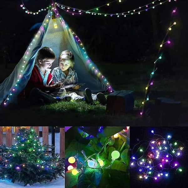 10m Smarte LED-julelys med appkontroll, 20 scener, varm hvit
