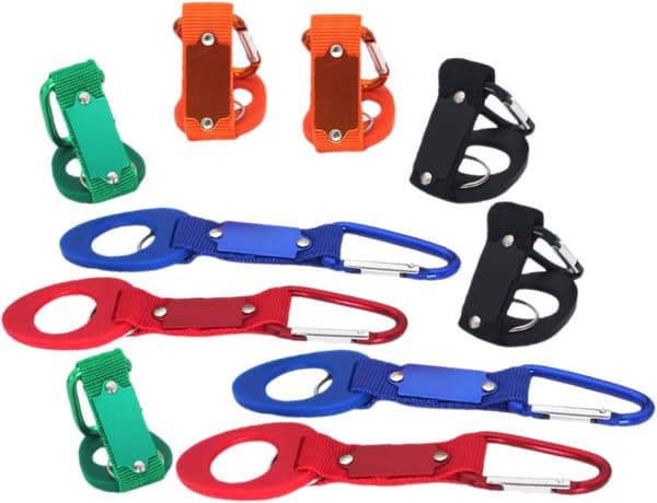 10 stk. sportsflaskeholder karabinkrok vannflaskespenneklips solid plast