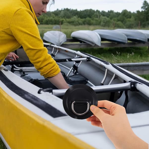 4 stk. PVC kajakk D-ring lapper med rund spenne i rustfritt stål