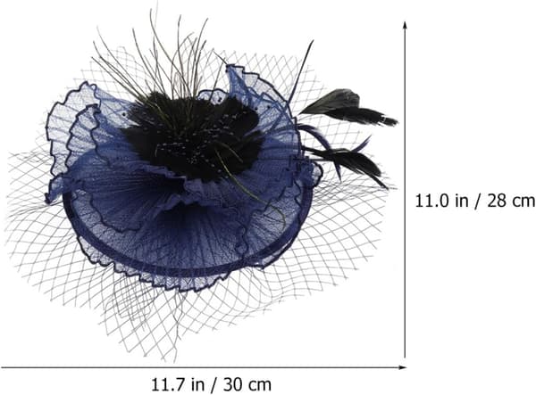 Fascinatorhatter for kvinner Netthårnål Hårbånd til teselskap Brudehodeplagg Marineblå