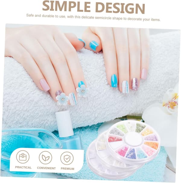 Simuleret neglepynt-sæt Halvrundt håndværk til neglekunst Alsidigt manicuretilbehør