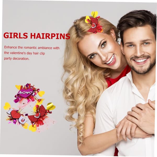 3 stk. Valentinsdag Hårklemmer Unikke Glitter Hårspænder