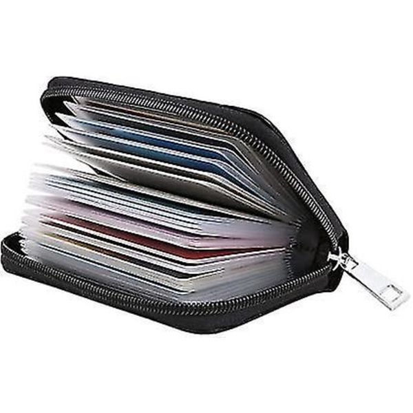 Äkta Läder Kortfodral ID-fodral Plånbok Män Kvinnor Svart