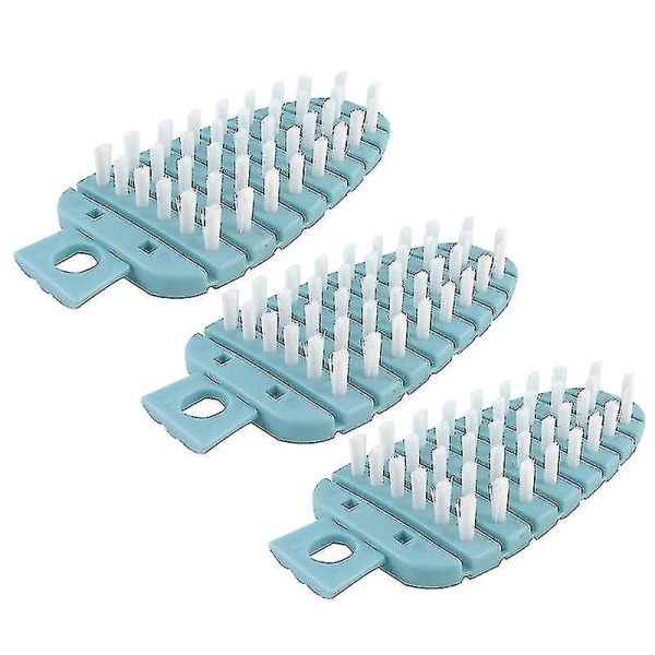 3pcs Fruit Vegetable Cleaning Brush Potato Carrot Ginger Scrubbers Cleaning Tools Cleaning Comb (blue)