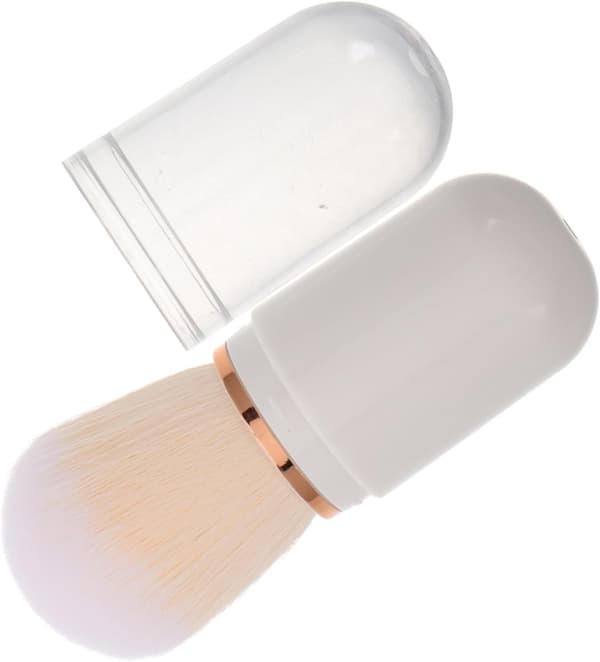 Infällbar Resesminkborste Mini Pudervippa för Kindrouge Highlighter