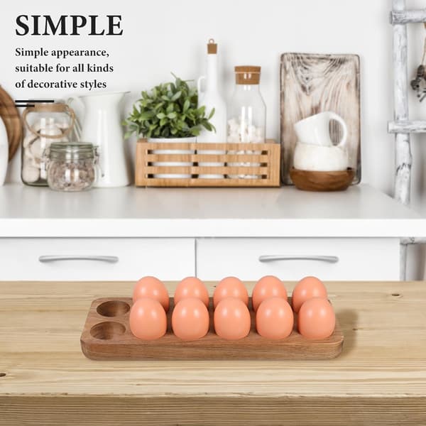 12-hulls eggbrett i tre for benkeplate, eggfat i tremateriale, minimalistisk
