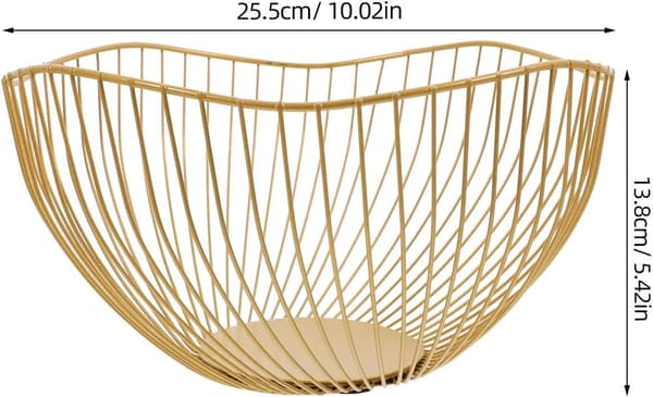 Fruktskål med stor kapacitet Metall Nordisk stil Trådfruktkorg Elegant Dekorativ
