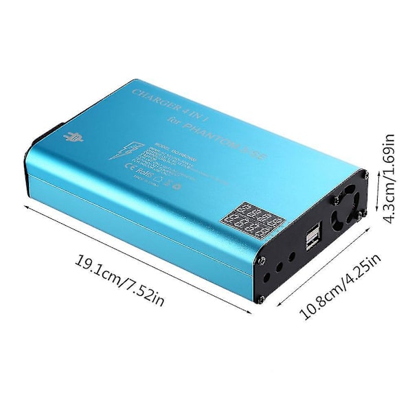 4-i-1 Batterilader for DJI Phantom 3/SE & Kontroller