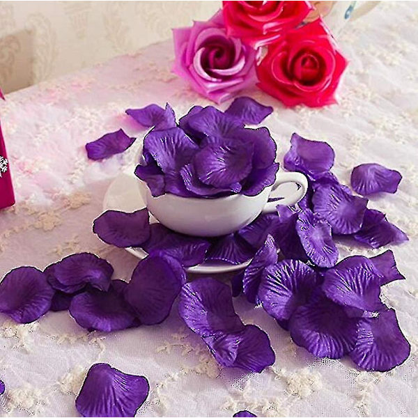 1000 st Silk Konstgjorda Rosblad För Bröllop Blommor Fest Romantisk Nattsvart Bd-yuhao
