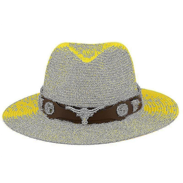 Klassisk Panamahatt Sommar Solhattar För Kvinnor Män Strand Halmhatt caramel colour
