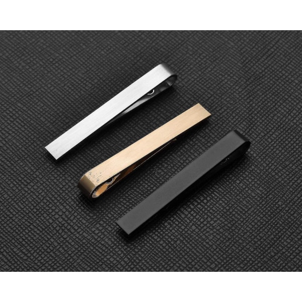 3 stk klassiske slanke slipseklips klips slips rustfrit stål stifter slipse klips