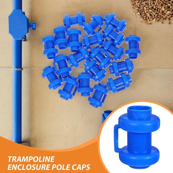 25 stk. blå trampolinestolpehetter i plast, stolpedeksler 2,5 cm diameter erstatningstilbehør