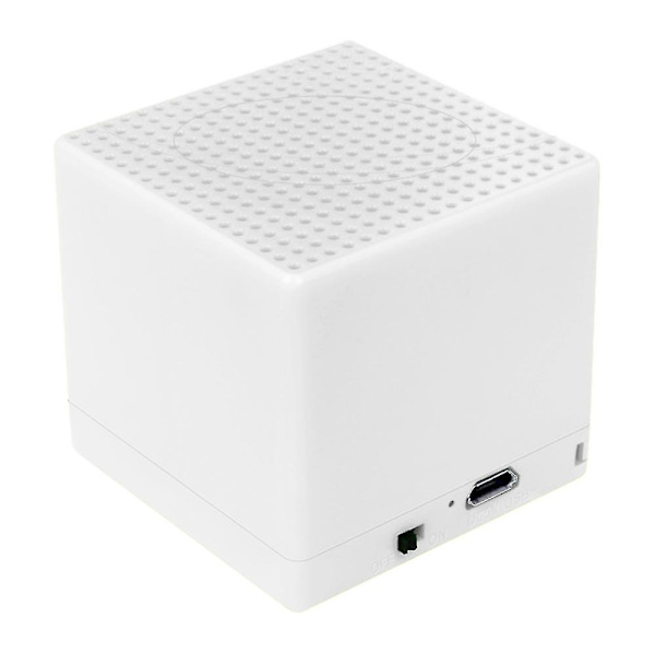 Liten firkantet Bluetooth-høyttaler Trådløs lyd Subwoofer-høyttaler, hvit