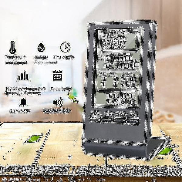 LED Digital Klocka Termometer Hygrometer Mätare Indikator Väckarklocka