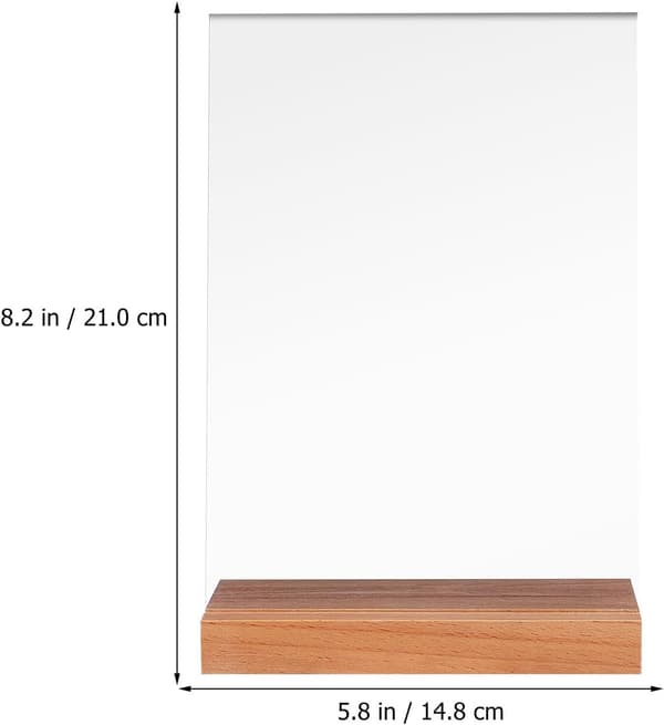 2 stk. blanke akrylplater Akrylskiltholdere Rektangulært moderne design